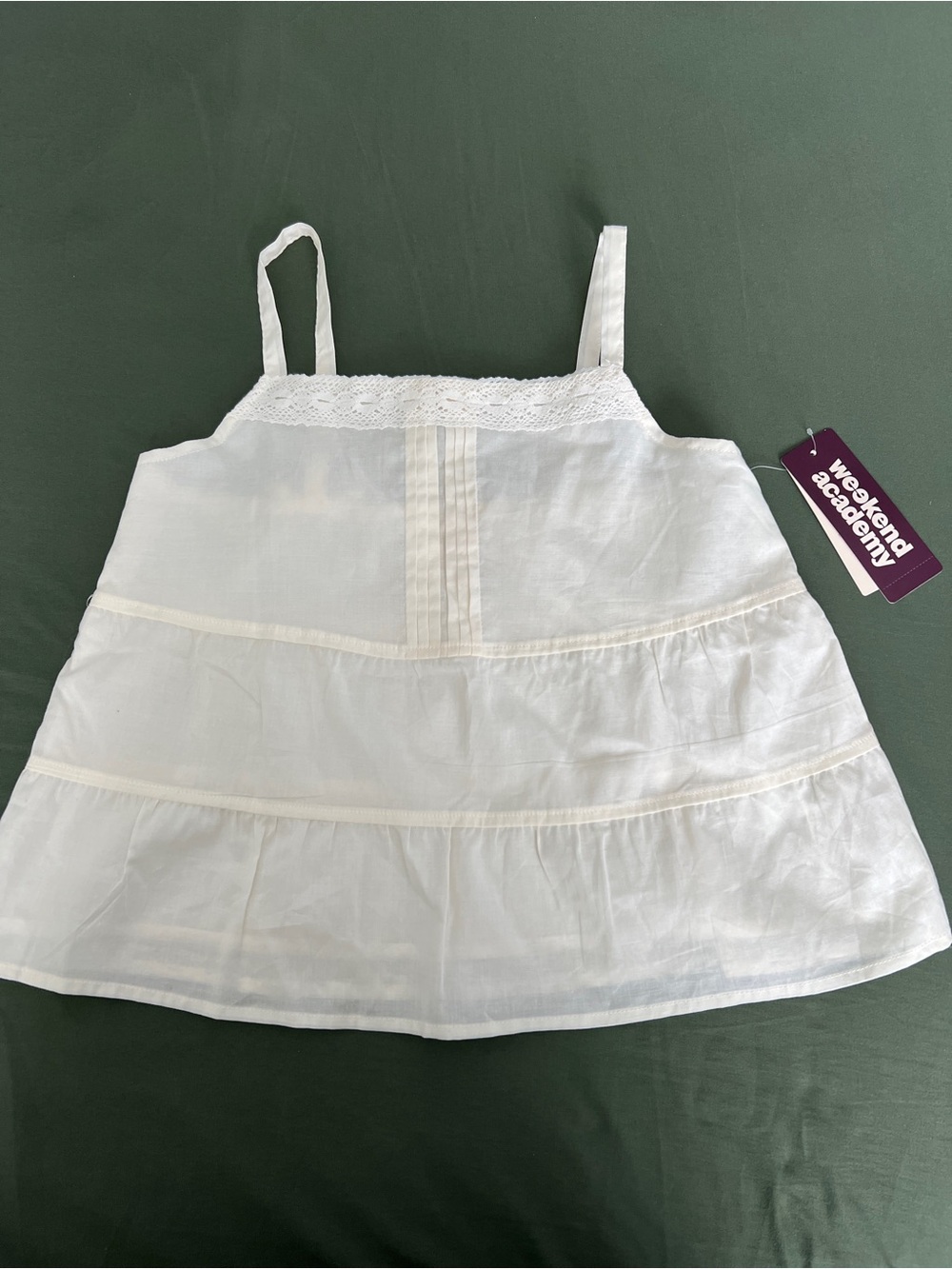 Girls' White Tank Top Size L